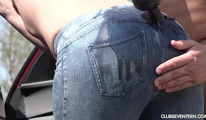 Teen hitchhiker with braces and a great ass gets pounded balls deep in the nature