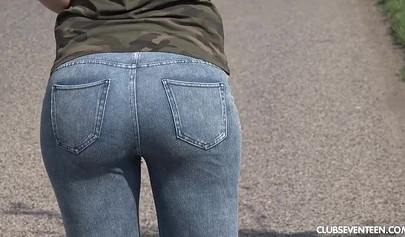 Teen hitchhiker with braces and a great ass gets pounded balls deep in the nature