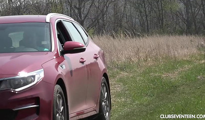 Teen hitchhiker with braces and a great ass gets pounded balls deep in the nature