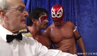 Two lusty teens wrestle and get double penetrated rough by two big hard cocks