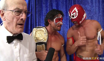 Two lusty teens wrestle and get double penetrated rough by two big hard cocks