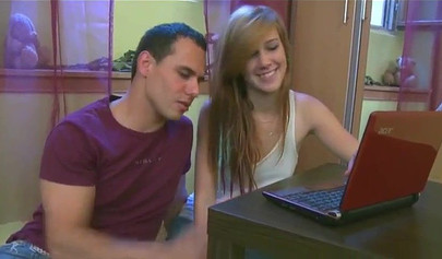 Seductive teen facefucked and penetrated hard by two older men in a threesome