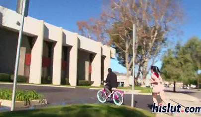 Ugly teen goth schoolgirl sucks and fucks a dick before getting a nice facial