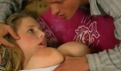 Chubby teen takes up a big dick and has fun with it and she loves the feeling