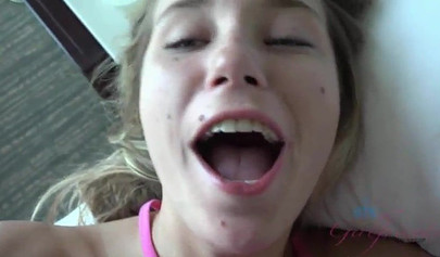 Young teen with a fat ass gets nicely fucked and sucks a dick before a facial