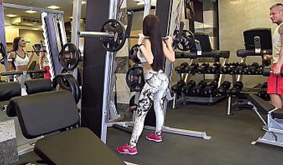 Russian teen sucks her coaches cock and then gets receives her protein shake