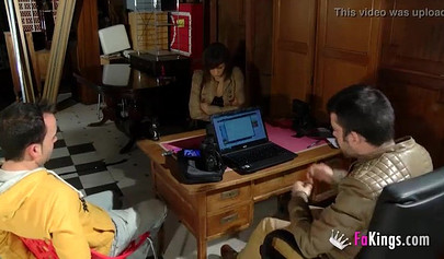 Young teen Casandra comes for a job interview but ends up with a dick up her ass