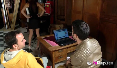 Young teen Casandra comes for a job interview but ends up with a dick up her ass