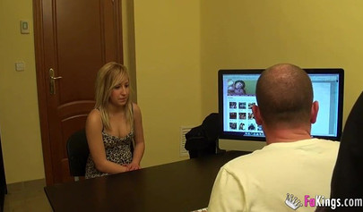 Sticking a dick up a young teen girl's ass in her first porno casting ever