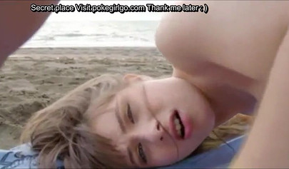 Innocent teen girl takes two huge dicks at the public beach and gets ass fucked