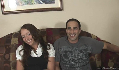 Slutty schoolgirl in fishnets sucks and then rides a big fat until until cum