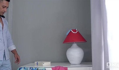 Cute but lazy housekeeper Tina Walker is better in sucking than ironing shirts