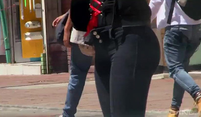 Hot Colombian teen whore with thick thighs sucks a dick and then gets fucked