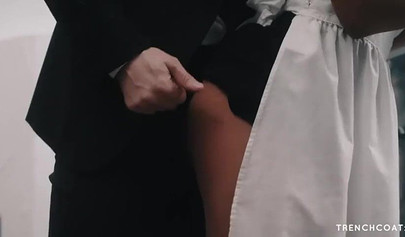 Sexy maid ebony with cute ass I met on Blackoos.com lets me fuck her in the cunt