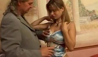 Italian teen slut lets an old teacher fuck her in her cute little pink asshole