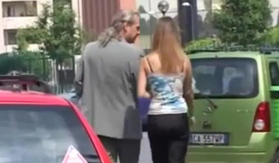 Italian teen slut lets an old teacher fuck her in her cute little pink asshole