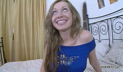 Beautiful teen girl uses a toy to fuck herself before the actual sexy time