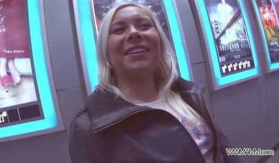 Russian teen found in mall fucked hard in the ass and she gets it creampied