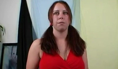 Cute big tits teen Rachel gets her little shaved cunt brutally fucked in a porno