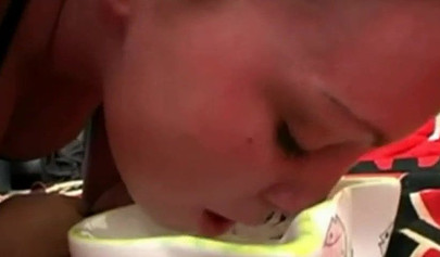 Cute big tits teen Rachel gets her little shaved cunt brutally fucked in a porno