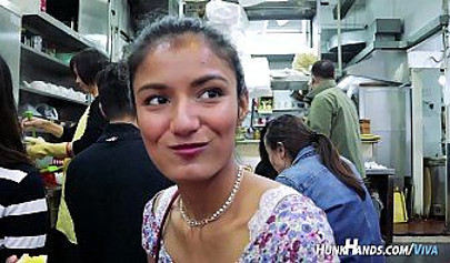 Hot teen gets properly serviced and fucked by her fan on a great web cam show