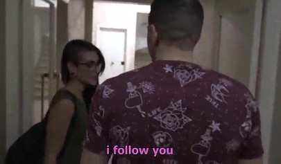 Hot goth teen slut with tattoos gets her mouth and nice cunt brutally destroyed