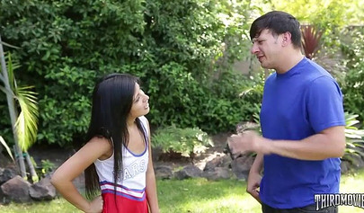 Hot brunette teen slut gets roughly fucked and she just loves the way it feels