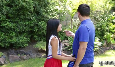 Hot brunette teen slut gets roughly fucked and she just loves the way it feels