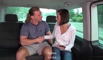 Hot brunette busty teen goes Pokemon hunting and ends up nicely fucked in a van