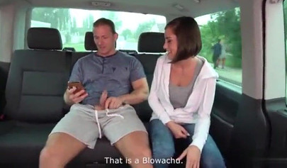 Hot brunette busty teen goes Pokemon hunting and ends up nicely fucked in a van