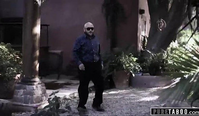 Blind teen blonde tricked by a fake doctor into getting her cunt creamed up