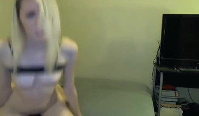 Skinny teen bitch chokes on a cock before getting fucked and getting a facial