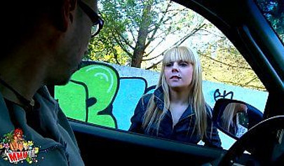 Hot teenage slut chokes on a dick and gets her little cunt nicely fucked on tape