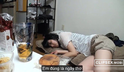 Skinny teen Japanese schoolgirl with small tits gets nicely abused in the pussy