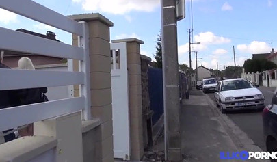 German street teen whore gets taken to a flat and sucks a dick and gets fucked