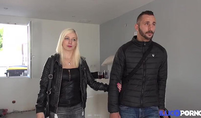 German street teen whore gets taken to a flat and sucks a dick and gets fucked