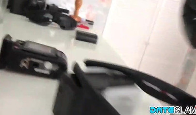 Beautiful redhead teen sucks a dick and gets fucked in her incredibly nice ass