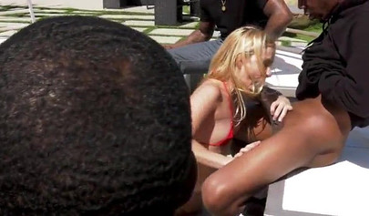 Hot teen Lilly Ford gets cum inside her three times by hot big black cocks