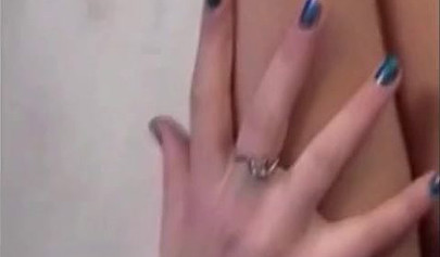 Hot blonde teenage chick with braids jerks herself off on camera and loves it