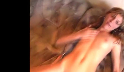 Beautiful blonde teen gets naked and masturbates on the camera until she cums