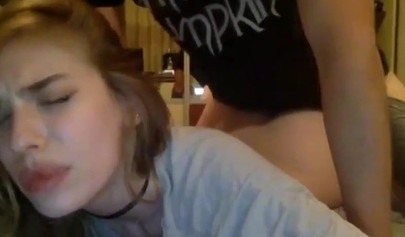 Stunning amateur teen is pleasing her hot new roommate on special holidays