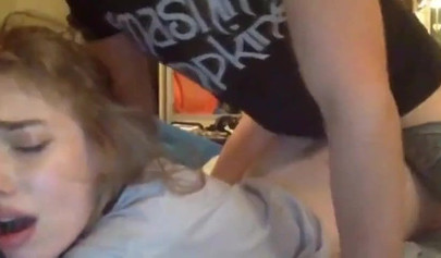 Stunning amateur teen is pleasing her hot new roommate on special holidays