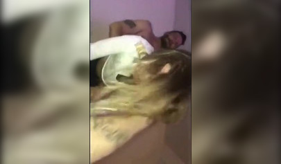 Guy lets his black roommate with a monstrous cock fuck his busty teen girlfriend