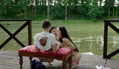 Hot teen Cassie Fire gets fucked on the river in a romantic setting in the pussy