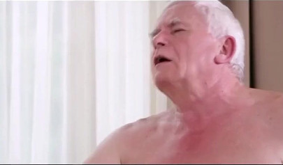 Skinny teen girl seduces grandpa and sucks his dick before she has sex with him