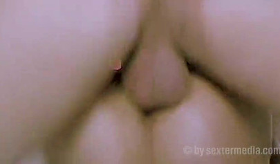 Nerdy teenage slut baby gets double penetrated by sexy buff guys in both holes