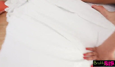 Bratty sister teen girl gets creamed by her brother because she is spoiled much