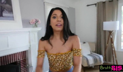 Bratty sister teen girl gets creamed by her brother because she is spoiled much