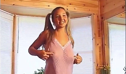 Teen model with big titties Christina Lucci plays with herself and shows boobs