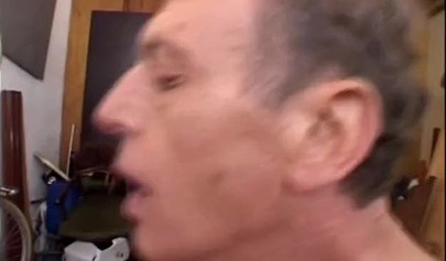 Old working man grandpa fucks a sexy blonde teen chick as a payment after work